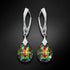 Sudraba auskari "Mēness Gaisma (Vitrail Medium)" ar Swarovski™ kristāliem
